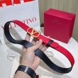 Cintura reversibile con logo VLogo Valentino Garavani 30mm Rosso/Nero