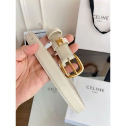 Pari all'originale replica Cintura Vivienne Celine Medium 25mm in pelle di vitello naturale Bianco
