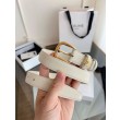 Pari all'originale replica Cintura Vivienne Celine Medium 25mm in pelle di vitello naturale Bianco