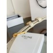 Pari all'originale replica Cintura Vivienne Celine Medium 25mm in pelle di vitello naturale Bianco