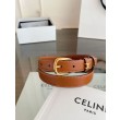 Alta gamma replica Cintura Vivienne Celine Medium 25mm in pelle di vitello naturale Marrone