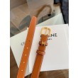 Alta gamma replica Cintura Vivienne Celine Medium 25mm in pelle di vitello naturale Marrone