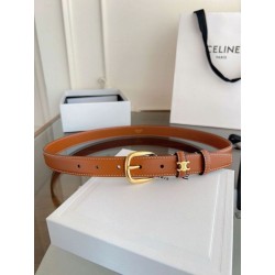 Alta gamma replica Cintura Vivienne Celine Medium 25mm in pelle di vitello naturale Marrone