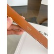 Alta gamma replica Cintura Vivienne Celine Medium 25mm in pelle di vitello naturale Marrone