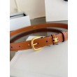 Alta gamma replica Cintura Vivienne Celine Medium 25mm in pelle di vitello naturale Marrone