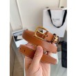 Alta gamma replica Cintura Vivienne Celine Medium 25mm in pelle di vitello naturale Marrone