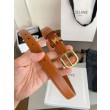Alta gamma replica Cintura Vivienne Celine Medium 25mm in pelle di vitello naturale Marrone