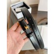 Qualità da grande replica Cintura Vivienne Celine Medium 25mm in pelle di vitello naturale Nero