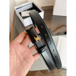 Qualità da grande replica Cintura Vivienne Celine Medium 25mm in pelle di vitello naturale Nero