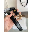 Qualità da grande replica Cintura Vivienne Celine Medium 25mm in pelle di vitello naturale Nero