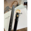 Qualità da grande replica Cintura Vivienne Celine Medium 25mm in pelle di vitello naturale Nero