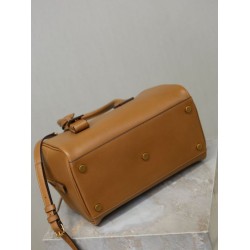 Borsa a mano piccola Sac De Jour Boston YSL Saint Laurent marrone pelle liscia Borsa a mano piccola Sac De Jour Boston YSL Saint Laurent marrone pelle liscia