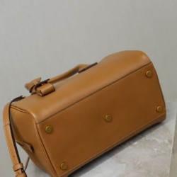 Replica Borsa a mano piccola Sac De Jour Boston YSL Saint Laurent marrone pelle liscia Imitazioni Replica qualità specchio Borsa a mano piccola Sac De Jour Boston YSL Saint Laurent marrone pelle liscia