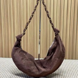 Replica qualità specchio Borsa a tracolla Hobo YSL Saint Laurent Amalia croissant Caffè
