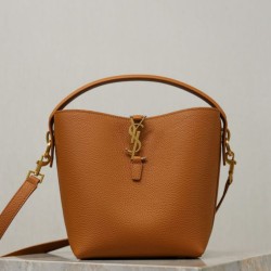 Replica qualità specchio Borse Imitazioni a secchiello piccola YSL Saint Laurent LE 37 Giallo