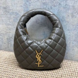 Replica qualità specchio Borsa Piccola Tote YSL Saint Laurent Icarino Cassandre nappa trapuntata Grigio