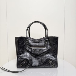 Replica qualità specchio Borse Imitazioni tote verticale piccola Balenciaga Le City nera