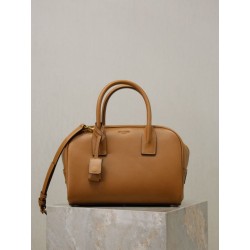 Borsa a mano piccola Sac De Jour Boston YSL Saint Laurent marrone pelle liscia