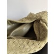 Borsa a tracolla Bottega Veneta Large Hop in camoscio intrecciato verde oliva