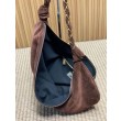 Borsa a tracolla Hobo YSL Saint Laurent Amalia croissant Caffè