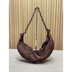 Borsa a tracolla Hobo YSL Saint Laurent Amalia croissant Caffè