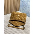 Borse Replica a tracolla media YSL Saint Laurent Toy puffer cammello scamosciata