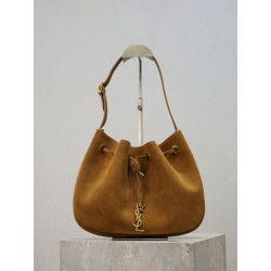 Borsa a tracolla PARIS VII YSL Saint Laurent Jamie Pochon scamosciata marrone