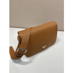 Borsa a tracolla strutturata Prada marrone