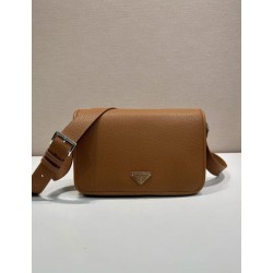Borsa a tracolla strutturata Prada marrone