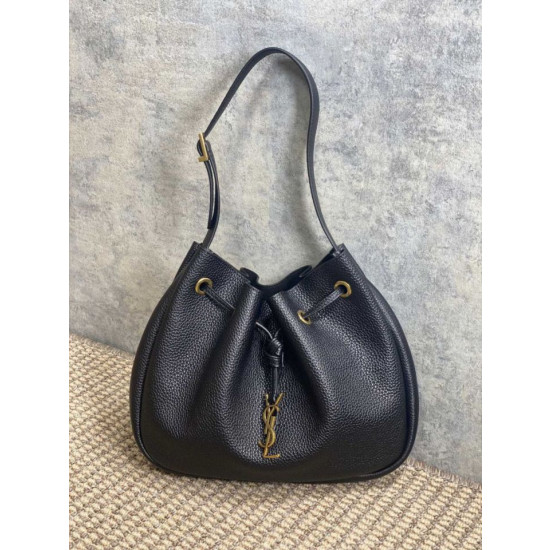 Borse Firmate Replica hobo piccola YSL Saint Laurent Paris VII nera goffrata