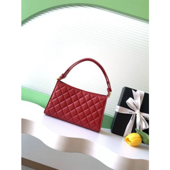 Borsa hobo trapuntata Chanel AS6045 bordeaux