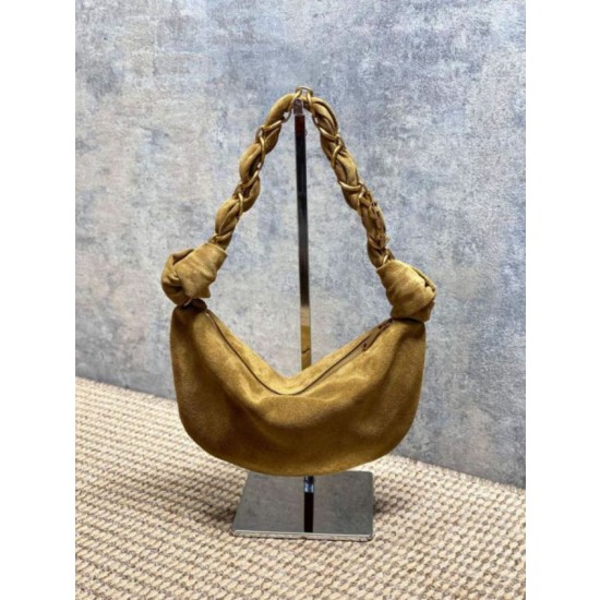 Borsa mini hobo Amalia YSL Saint Laurent Grigio scamosciato