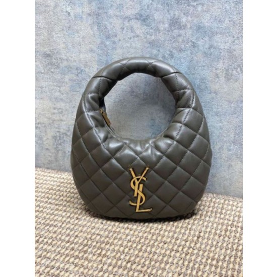 Borsa Piccola Tote YSL Saint Laurent Icarino Cassandre nappa trapuntata Grigio