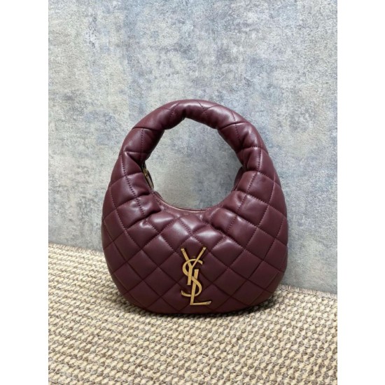 Borsa Piccola Tote YSL Saint Laurent Icarino Cassandre nappa trapuntata Maroon