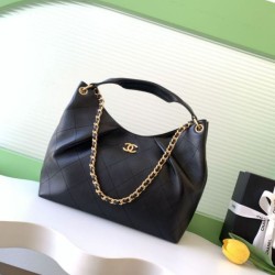 Replica qualità specchio Borsa Chanel 26C Dumpling Hobo AS5978 nera