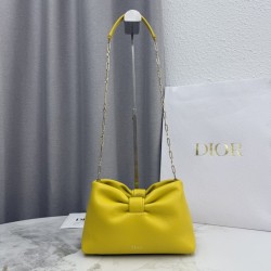 Borse Replica a tracolla Dior Bow piccola/media con finitura oro Giallo