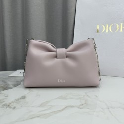 Borsa a tracolla Dior Bow piccola/media con finitura oro Rosa