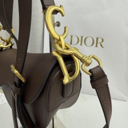 Replica qualità specchio Borse  Saddle Dior pelle di vitello martellata marrone