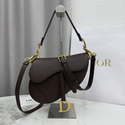 Replica qualità specchio Borse  Saddle Dior pelle di vitello martellata marrone