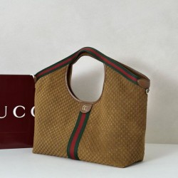 Replica Borsa tote Gucci Giglio grande scamosciata GG 853971 marrone Imitazioni Replica qualità specchio Borsa tote Gucci Giglio grande scamosciata GG 853971 marrone