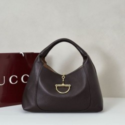 Replica qualità specchio Gucci 837466 Borsa a tracolla maxi Softbit Marrone scuro