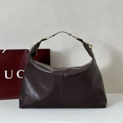 Replica qualità specchio Gucci 864485 Brera borsa a tracolla grande da uomo Caffè