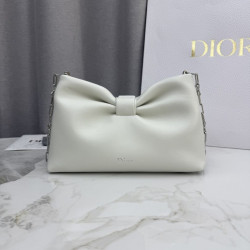 Borse Replica a tracolla Dior Bow piccola/media con finitura oro Beige