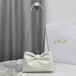 Borse Replica a tracolla Dior Bow piccola/media con finitura oro Beige