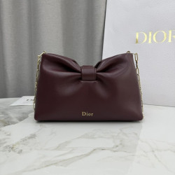 Borsa a tracolla Dior Bow piccola/media con finitura oro Caffè
