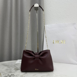 Borsa a tracolla Dior Bow piccola/media con finitura oro Caffè