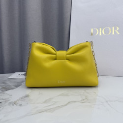 Borse Replica a tracolla Dior Bow piccola/media con finitura oro Giallo