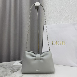 Borsa a tracolla Dior Bow piccola/media con finitura oro Grigio