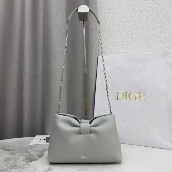 Borsa a tracolla Dior Bow piccola/media con finitura oro Grigio Borsa a tracolla Dior Bow piccola/media con finitura oro Grigio