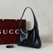 Borse Firmate Replica a tracolla media Gucci Jackie 1961 863136 Nero